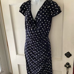 Ralph Lauren dress Navy w/white polkadots